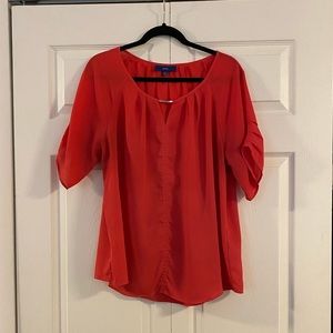 Blouse by Apt 9- coral color size XL with beautiful detail on sleeves